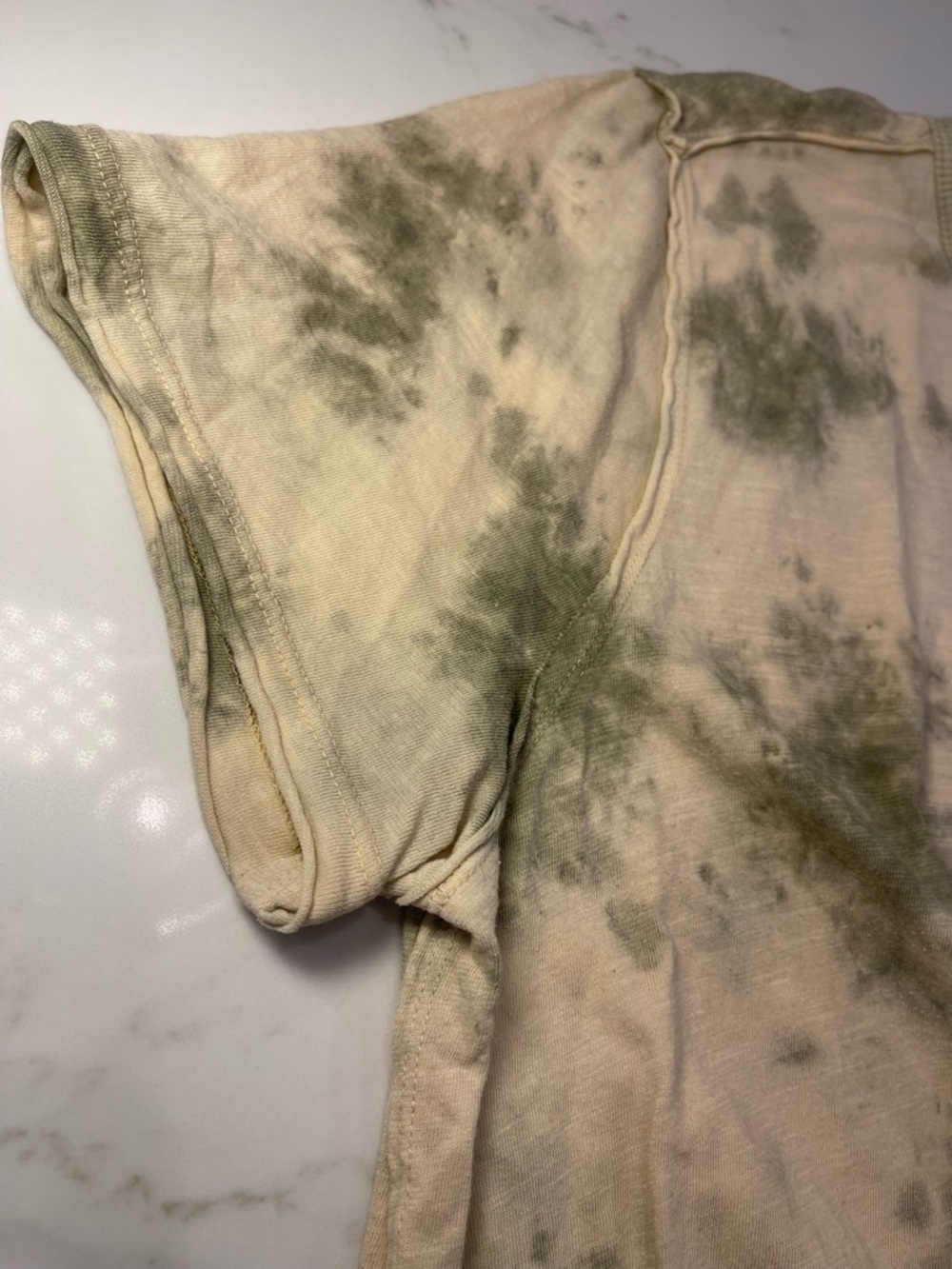 We The Free Women’s Tie-Dye Short Sleeve Tee in Beige and Olive - Picture 8 of 13